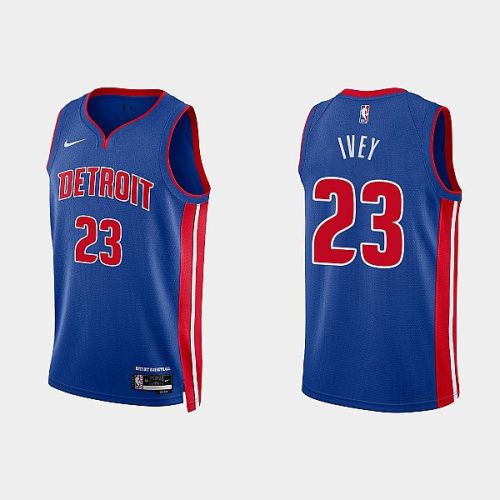 Detroit Pistons 23 Jaden Ivey 2022-23 Icon Edition Royal Men Jersey