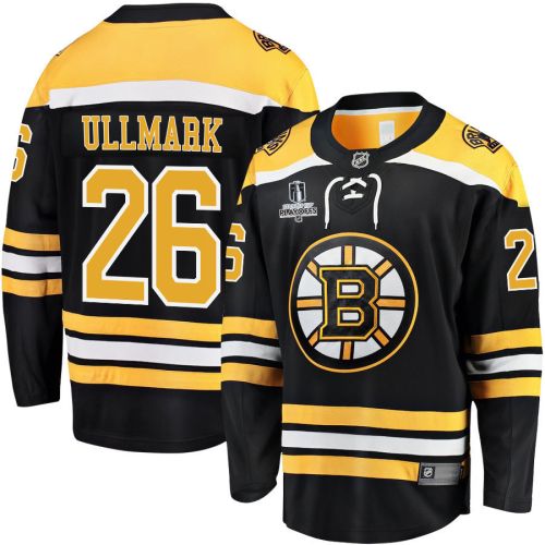 Linus Ullmark 26 Boston Bruins Stanley Cup 2023 Playoffs Patch Home Breakaway Men Jersey - Black