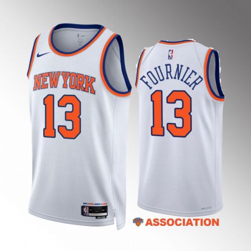 Evan Fournier 13 New York Knicks White Jersey 2022-23 Association Edition Swingman