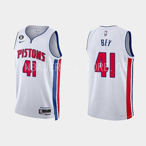 Detroit Pistons Saddiq Bey 41 2022-23 Association Edition White Men Jersey Swingman