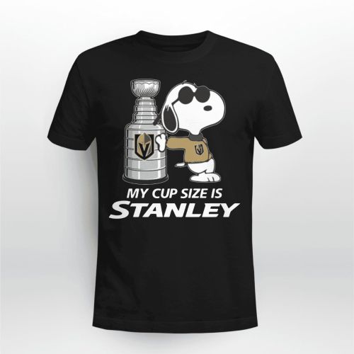 Vegas Golden Knights My Cup Size Is Stanley Snoopy T-Shirt - Black