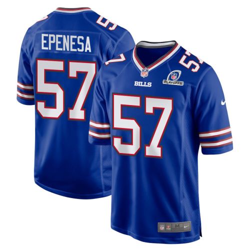 A.J. Epenesa 57 Buffalo Bills 2023 Playoffs Patch Game Men Jersey - Royal