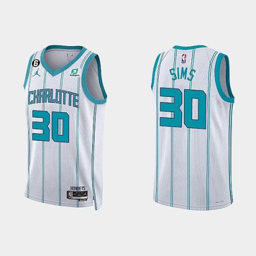 Charlotte Hornets Jaylen Sims 30 2022-23 Association Edition White Men Jersey Swingman