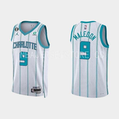 Charlotte Hornets Theo Maledon 9 2022-23 Association White Men Jersey Swingman