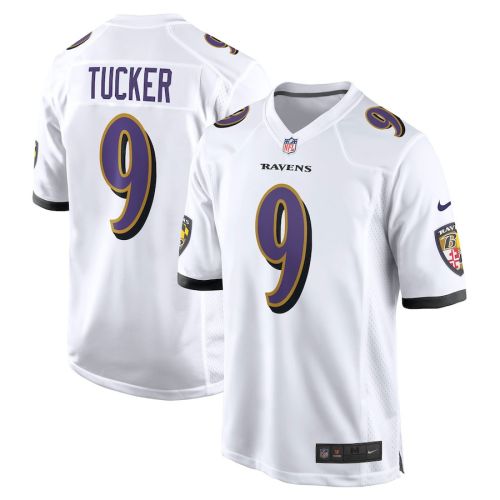 Justin Tucker 9 Baltimore Ravens Game Jersey - White