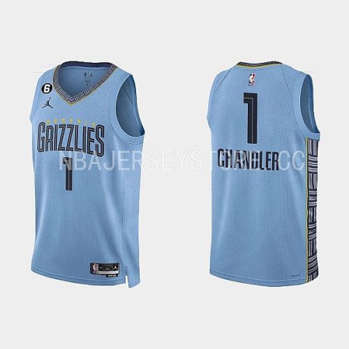 Memphis Grizzlies 1 Kennedy Chandler 2022-23 Statement Edition Light Blue Men Jersey