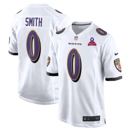 Roquan Smith 0 Baltimore Ravens 2024 Pro Bowl Patch Game Men Jersey - White