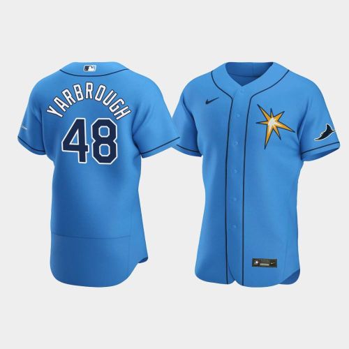 Men's Tampa Bay Rays 48 Ryan Yarbrough Light Blue Alternate Jersey Jersey