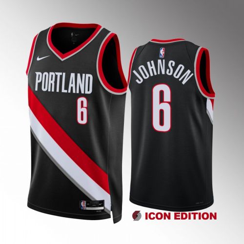 Keon Johnson 6 Portland Trail Blazers 2022-23 Icon Edition Black Jersey